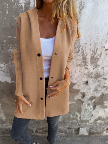 Manteau Long à Capuche Élégant et Décontracté pour Femme