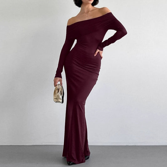 Robe longue bordeaux